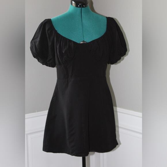 Peppermayo San Sebastián Black Puff Sleeve Mini Dress Women’s Size 8 - Picture 2 of 4